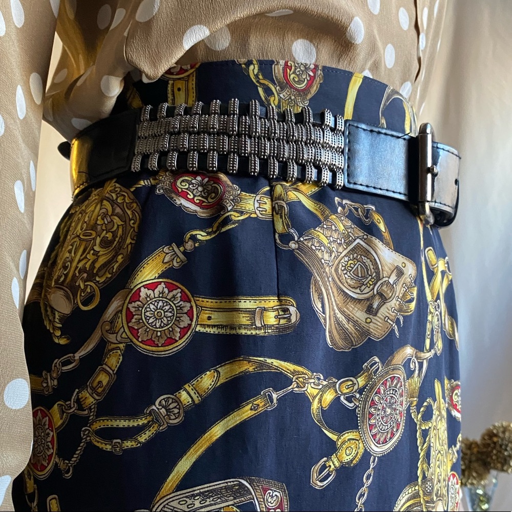 Metal leather belt